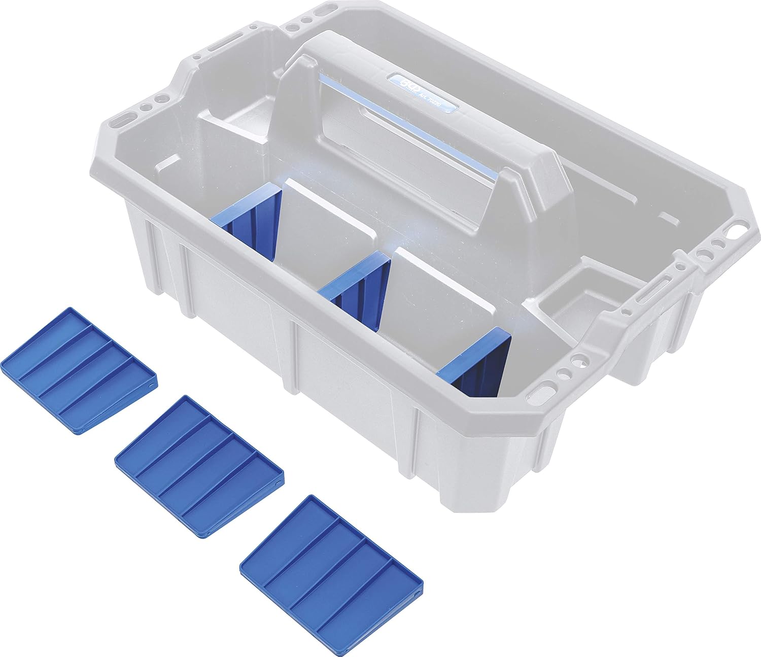 BGS 70222 | Dividers for Tool Carry Box | Plastic | 6 Pieces | Suitable for item 70220 | Floor compartment division | Height 70 mm | Colour Blue | Click mounting Dividers for carrying box