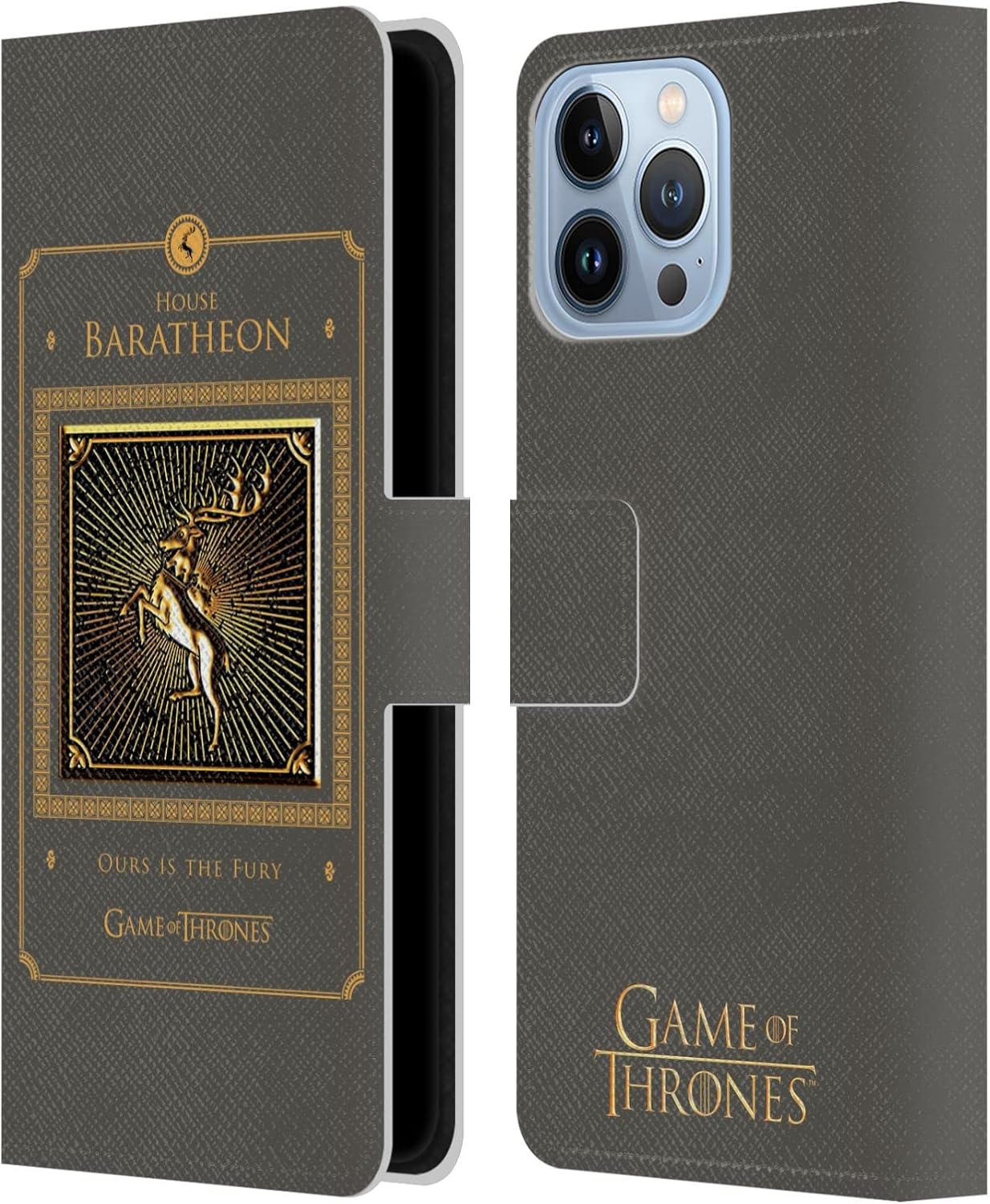 Head Case Designs Officially Licensed HBO Game of Thrones Lannister Border Golden Sigils Leather Wallet Case Compatible with Apple iPhone 13 Pro Max