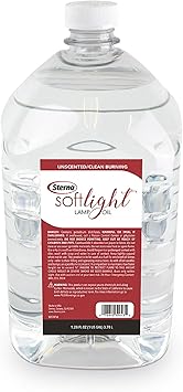 Sterno SoftLight Lamp Oil Gallon - Clean Burning & Unscented Lantern or Torch Fuel for Less Soot & Smoke - Liquid Paraffin Lamp Oil for Refillable Liquid Paraffin Wax Candles, Outdoor Torches, More