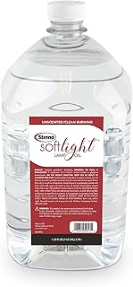 Sterno SoftLight Lamp Oil Gallon - Clean Burning & Unscented Lantern or Torch Fuel for Less Soot & Smoke - Liquid Paraffin Lamp Oil for Refillable Liquid Paraffin Wax Candles, Outdoor Torches, & More
