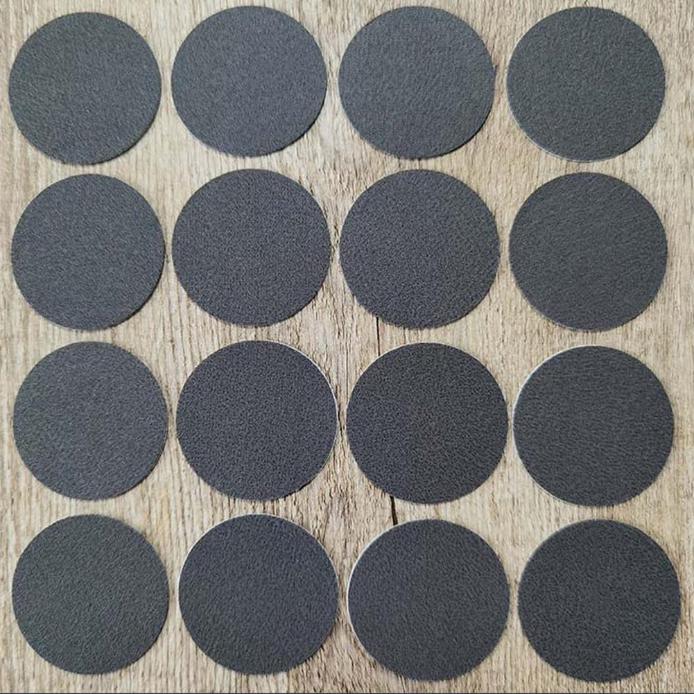 16Pcs Round Faux Leather Repair Kit for Damaged Leather Furniture,Waterproof Self Adhesive Leather Repair Patch for Sofa,Chair,Car Seat (Dark Grey)