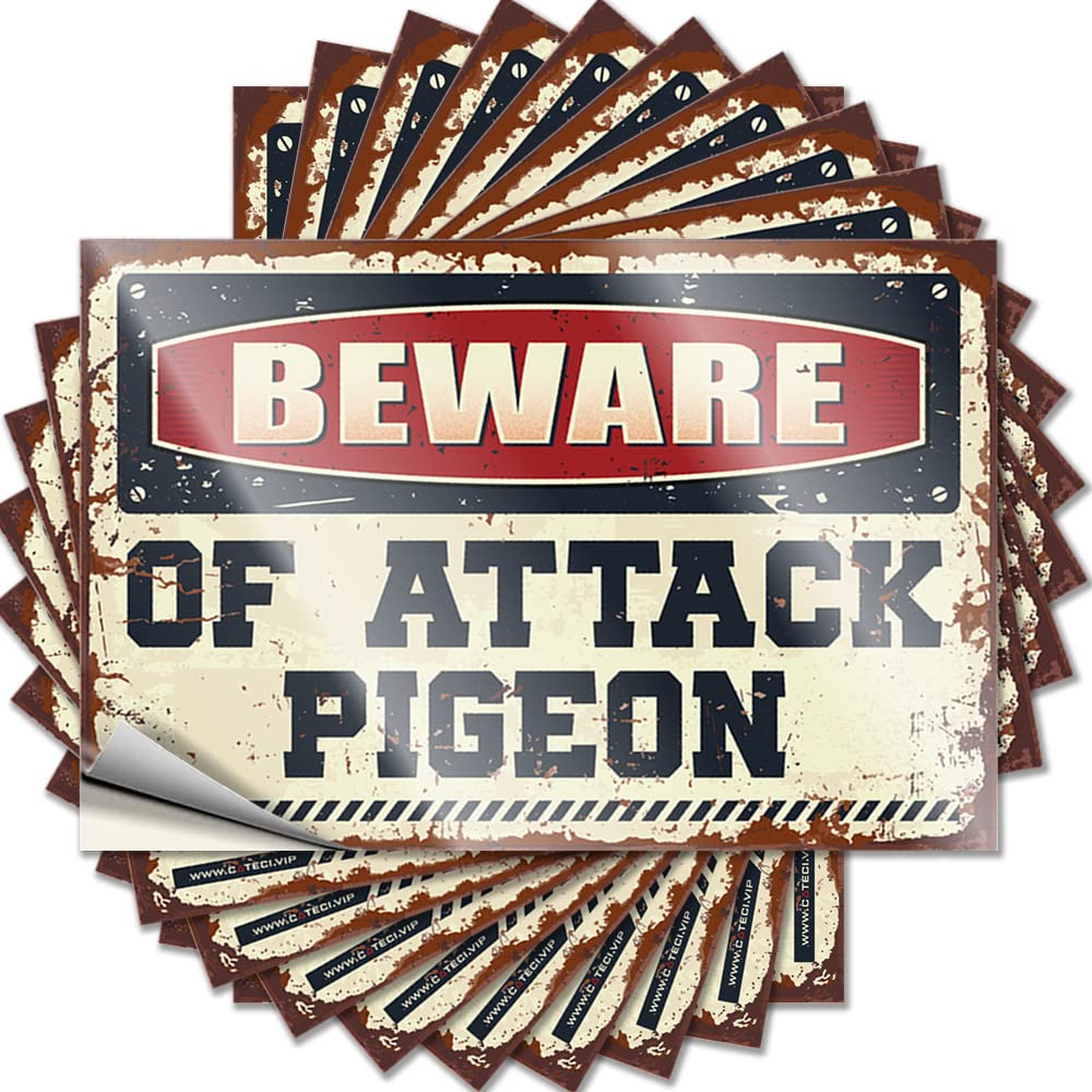 Quote Cottage Core Decorations Durable Vinyl - Beware of Attack Pigeon Cover for Thankful Use(12X18CM)
