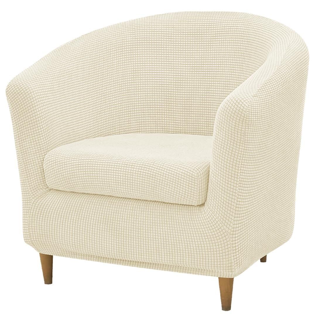 Buaogdvg Kaki Stretch Chaise Longue Cover 2 Piece Sofa Covers 1 Seater Tub Chair Cover With Washable Cushion Cover For Living Room Hotel(Kaki)
