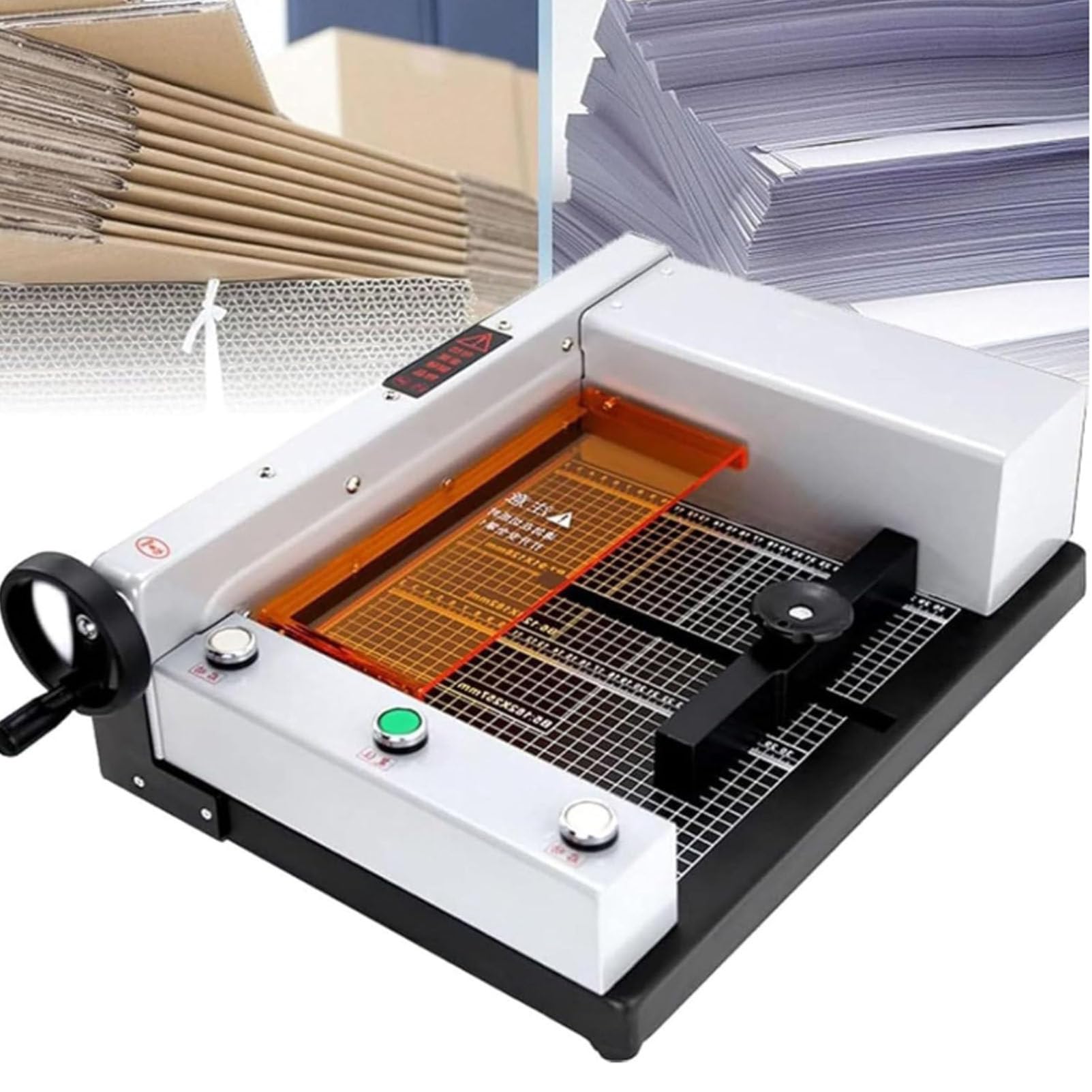 Taglierina elettrica per Carta, taglierina Automatica per Carta, Spessore di Taglio 40 mm, Macchina da Tavolo per Tagliare la Carta, taglierina Industriale per Carta per Ufficio, Scuola