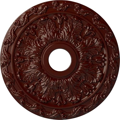 Vista 44 de Ekena Millwork CM19SP Medallón de techo de hojas de resorte, 19 7/8 "OD x 3 5/8" ID x 1 1/4 "P, imprimado en fábrica Imprimación de fábrica.