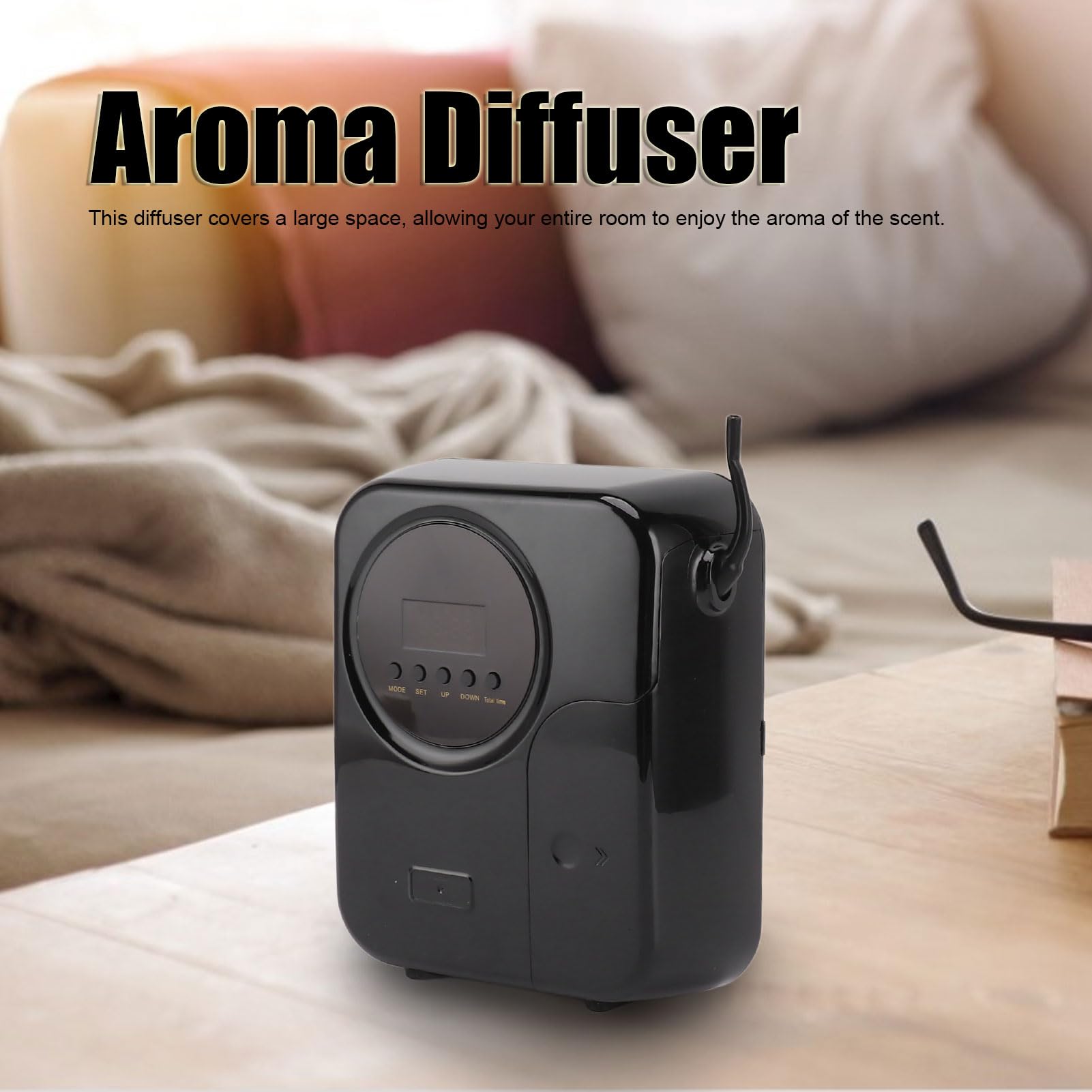 Difusor de aromaterapia Difusor atomizador de aceites Esenciales para Espacios Grandes, hogar, Oficina y Uso Comercial, 100-240 V, Negro, Enchufe del Reino Unido (Enchufe Europeo)