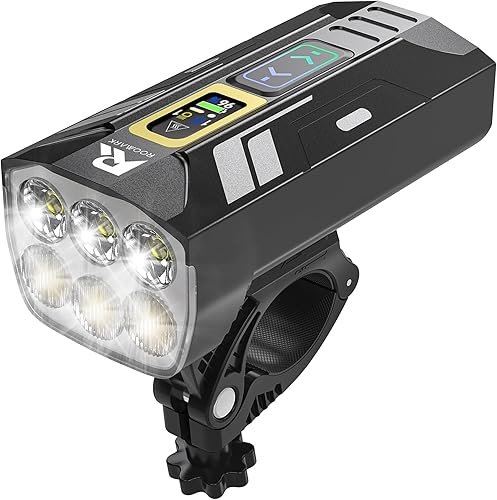 Luz de bicicleta para montar por la noche, luces de bicicleta de montaña de carretera súper brillante 360 giratorio con tipo C y batería de descarga