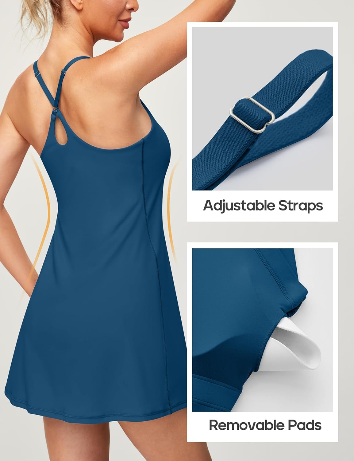 Heathyoga Tennis Dresses for Women with Shorts Underneath and Bra Athletic Dress for Women Dress with Pockets Golf Outfits - Image 4