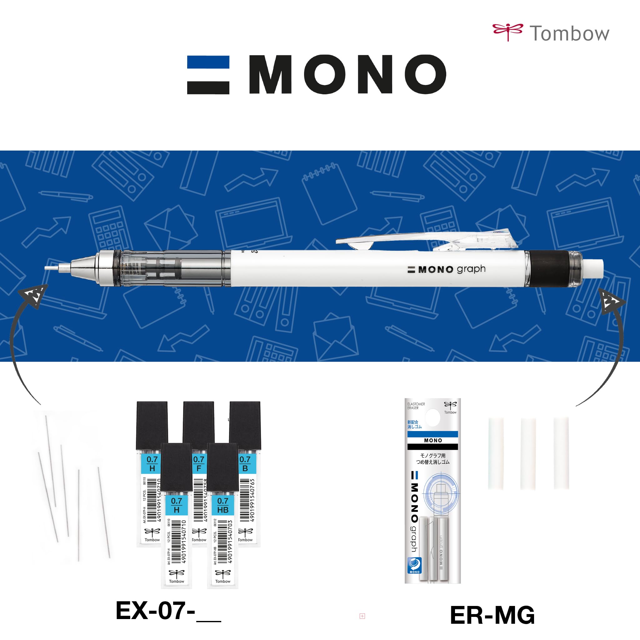 Tombow Mono Graph Matita meccanica 0,7 mm Giallo neon