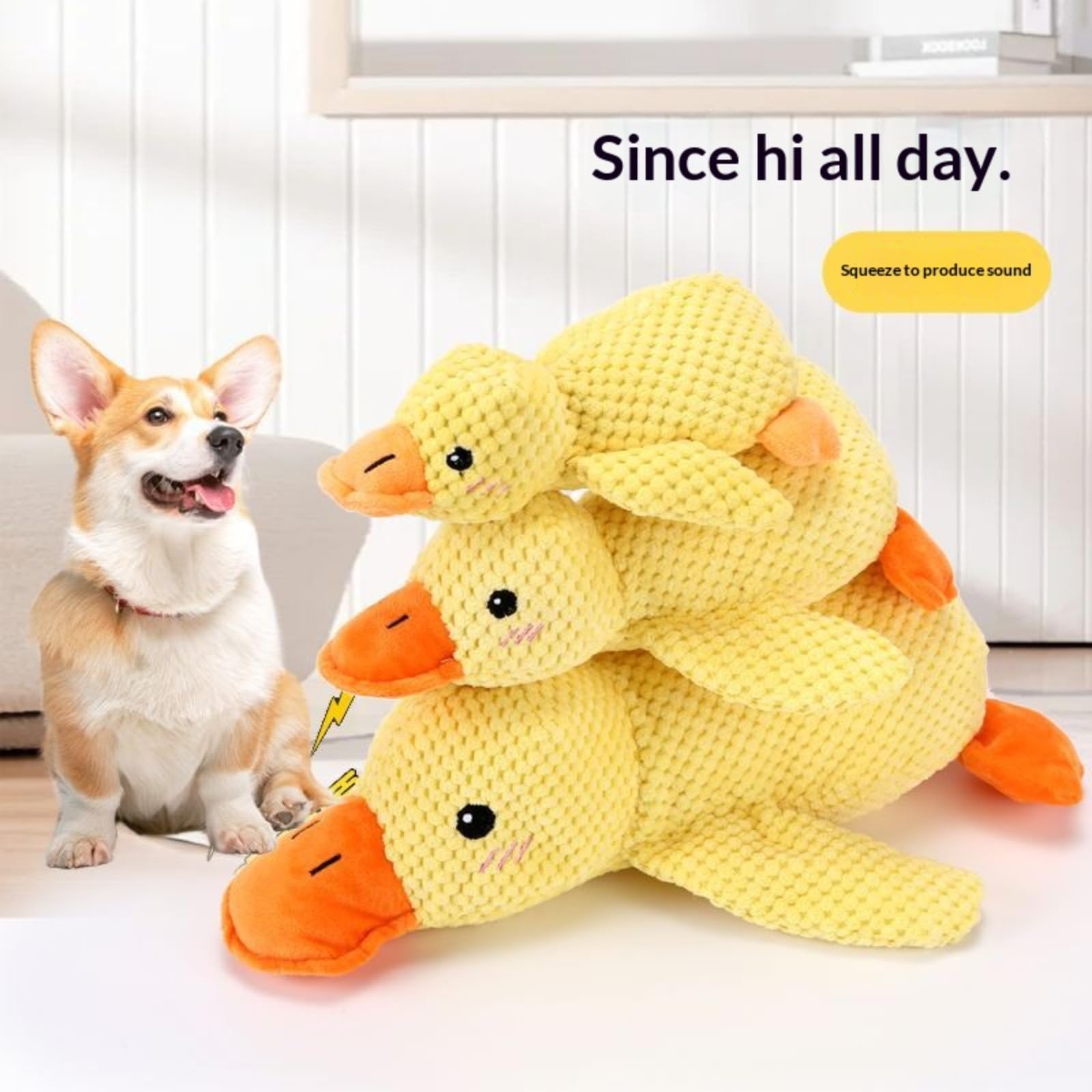 Genérico Canard in Yellow Plush Anti-stress, a Toy that fits small medium and large dogs. A plush canak, which some and cozy your dog.