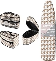 Vista 7 de Juego de funda para tabla de planchar con funda organizadora de hierro, 17 x 49 pulgadas, resistente al calor, 3 correas de sujeción ajustables
