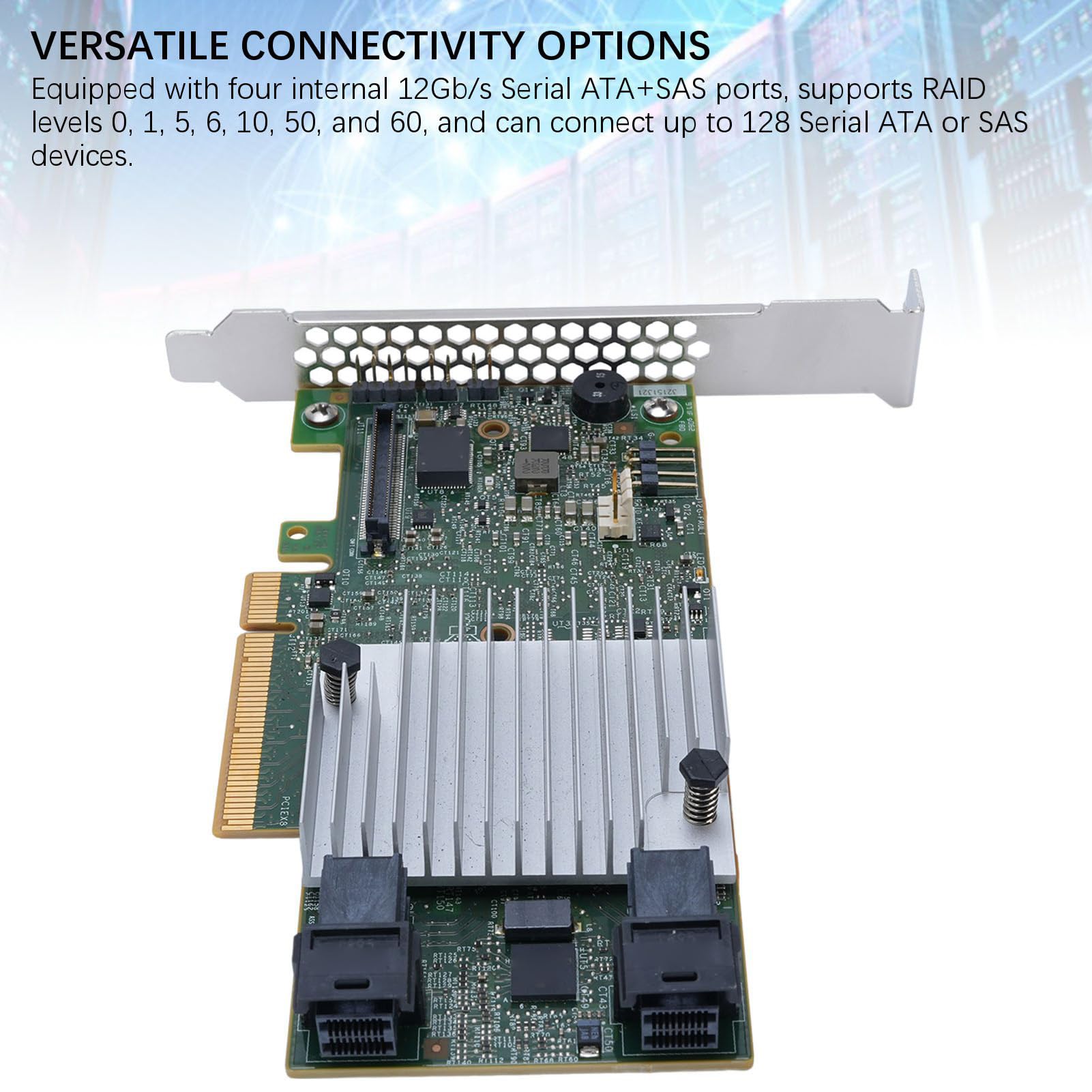 Cryfokt Contrôleur, 128 Ports ATA Correction d'erreur Série Correction SAS PCI E 3.0 SAS pour Carte de Bureau