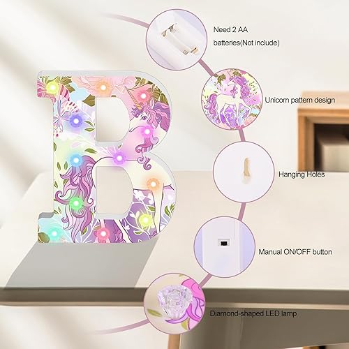 Miniatura 3 de Letras iluminadas, letras LED de marquesina con purpurina, 18 letras del alfabeto iluminadas con diamantes que cambian de color con control remoto