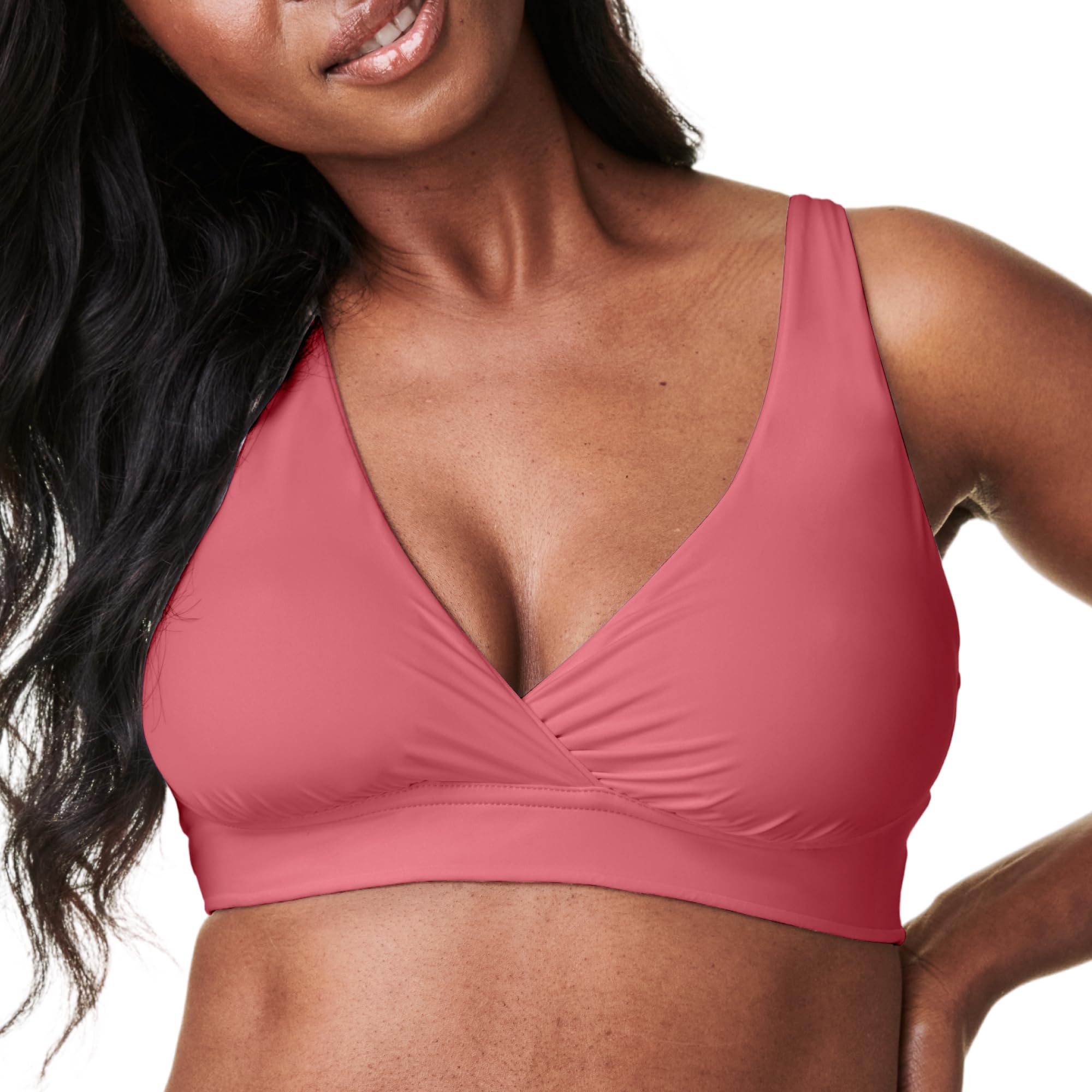 BRAVADO! DESIGNS Ballet Nursing Sleep Bra for Maternity/Breastfeeding, S - XL - Red - L