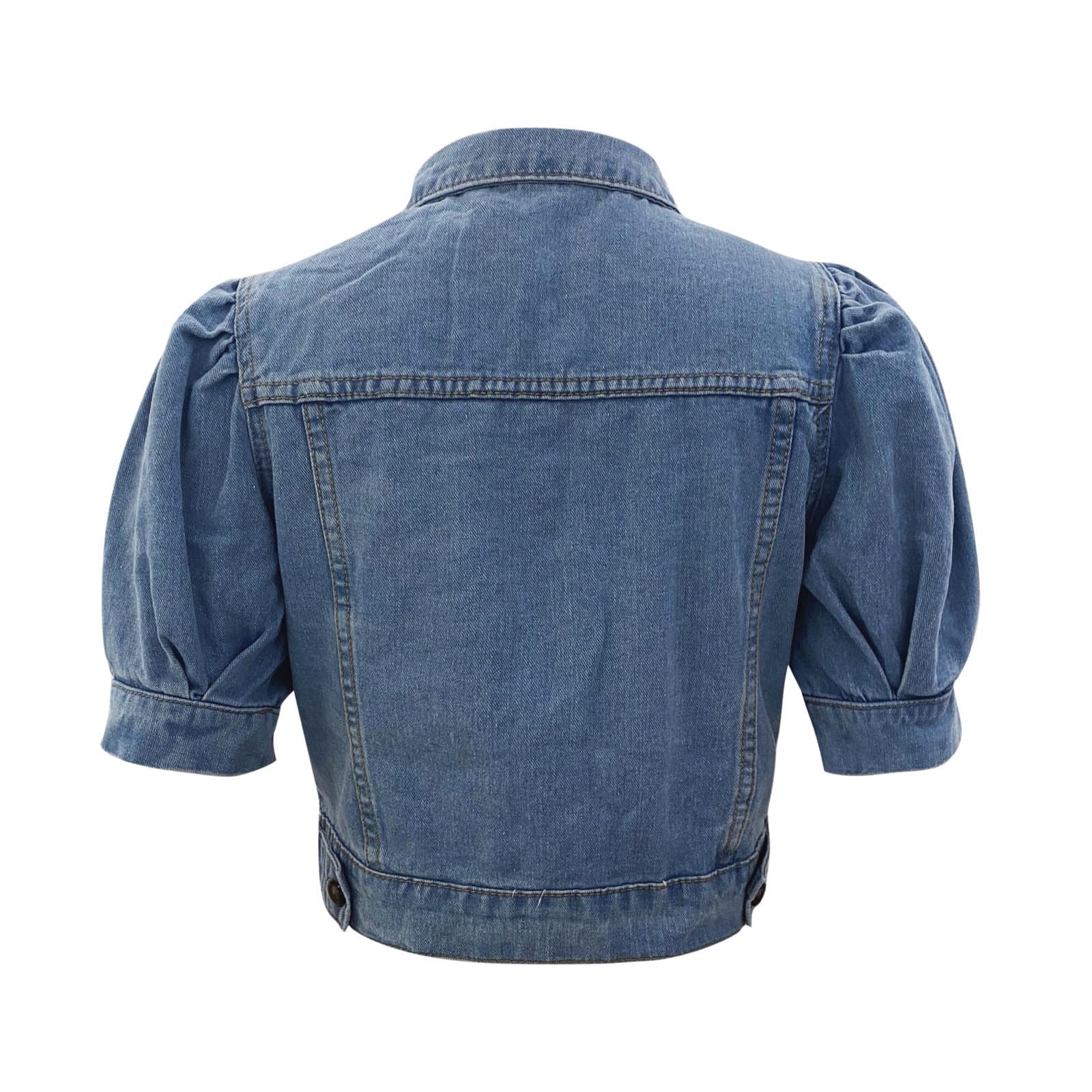 Chaqueta Vaquera Mujer Corta, Cazadora Vaquera Mujer Chaqueta Vaquera Occidental Elástica Holgada De Manga Larga con Botones Y Bolsillos Chaqueta De Entretiempo Chaqueta Mujer Chaqueta Universitaria