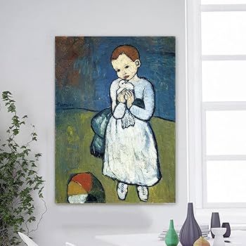 Amazon.co.jp: パブロ・ピカソの鳩と少女キャンバスウォール
