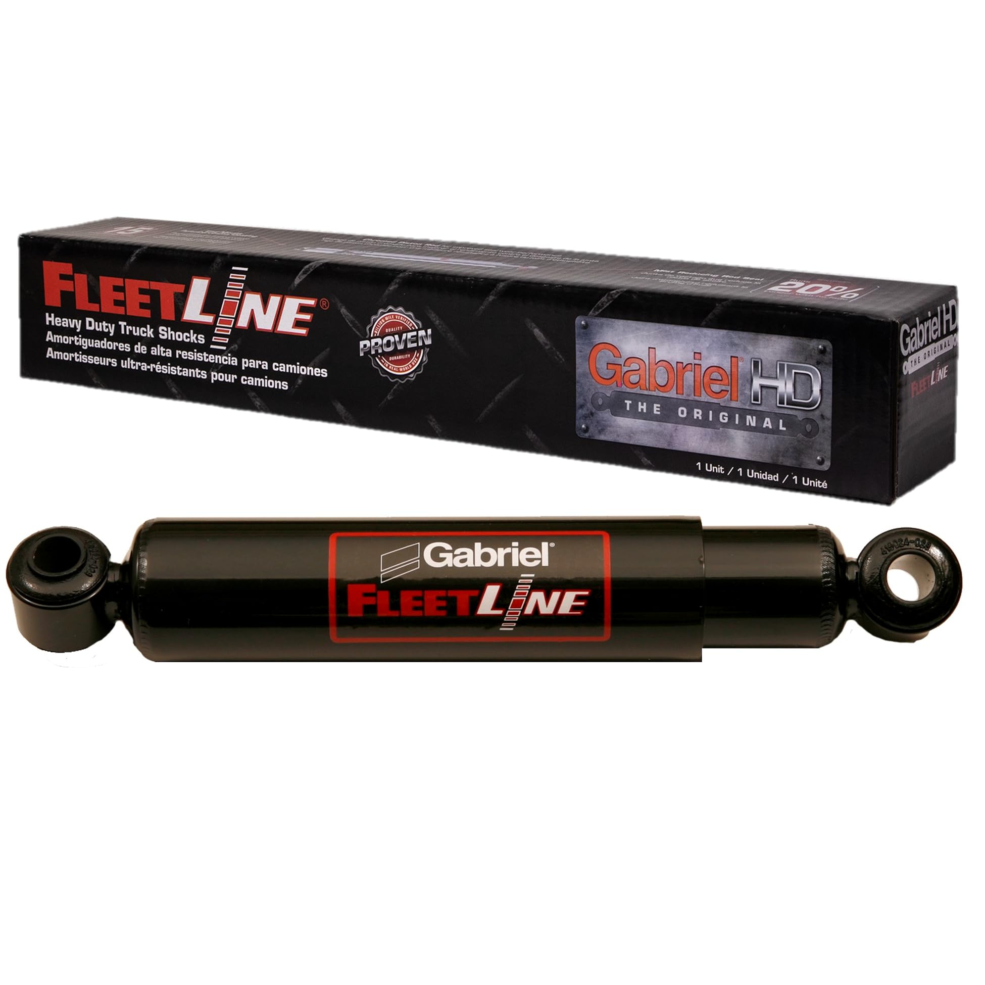 Gabriel 83124 FleetLine HD Truck Front/Rear Shocks Fits Blue Bird; Country Coach; Coachmen; SAF Holland; Workhorse; Motorhome, RV, Trailer; OEM# 00110808 66153-002 90044089 SA3124