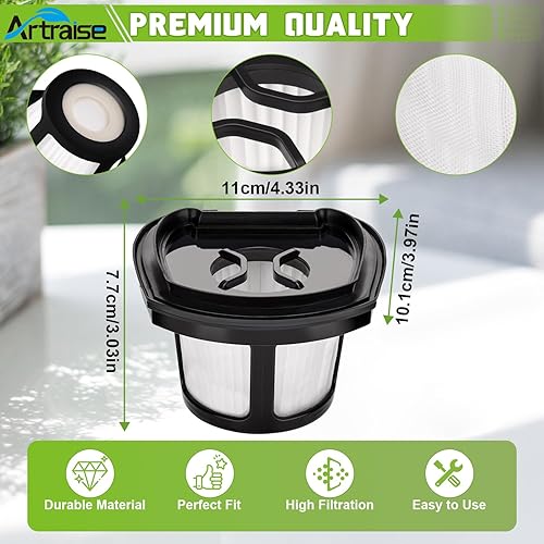 Miniatura 3 de Artraise Filtro de repuesto para Bissell Pet Hair Eraser Filter Hand Vacuum Model 2284W 2390 2389 2390A, 23903, Comparar con las piezas # 1614212