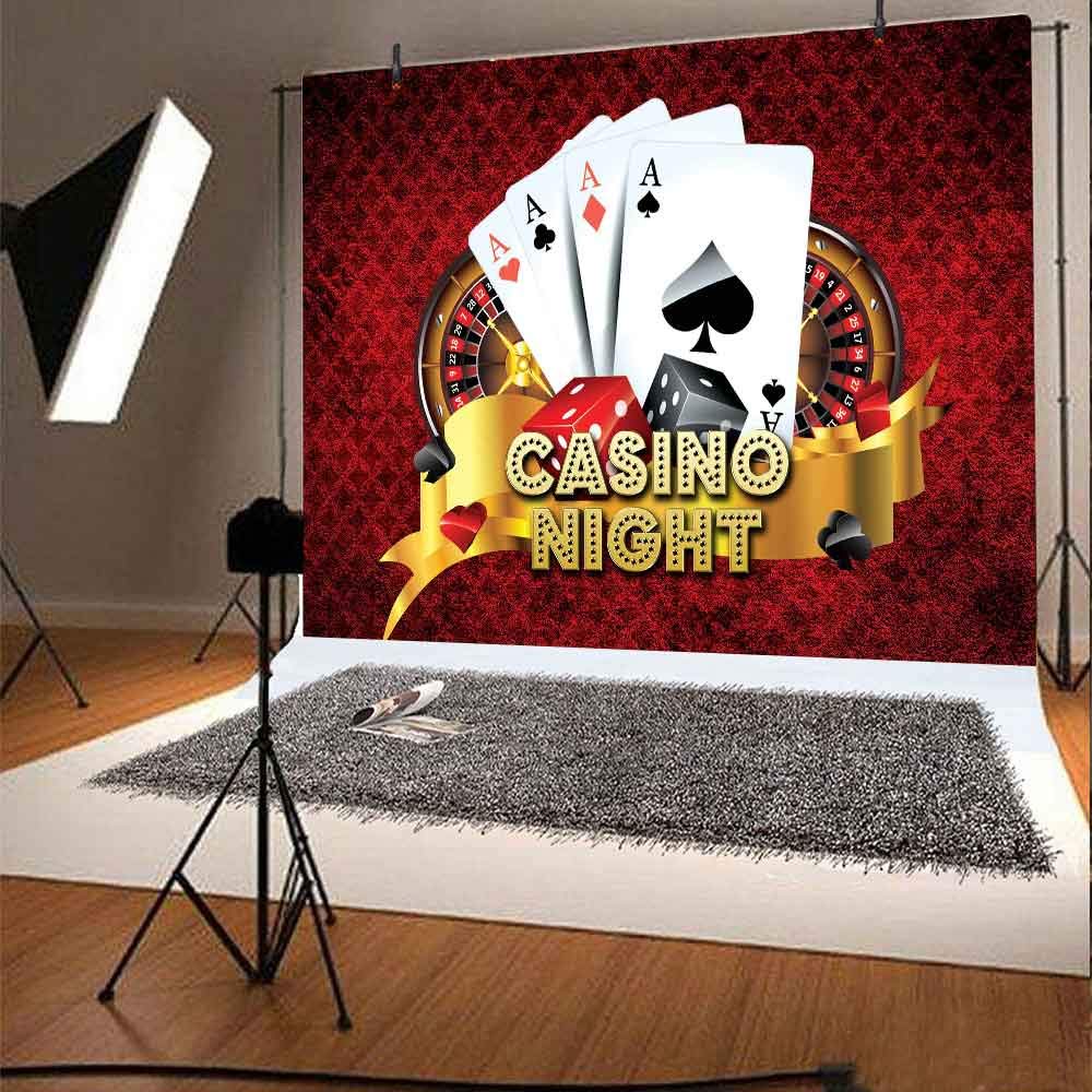 Casino Night Backdrop & Tablecloth - 7x5FT Poker Las Vegas Theme Party Decor For Birthday & Game Nights - View #2