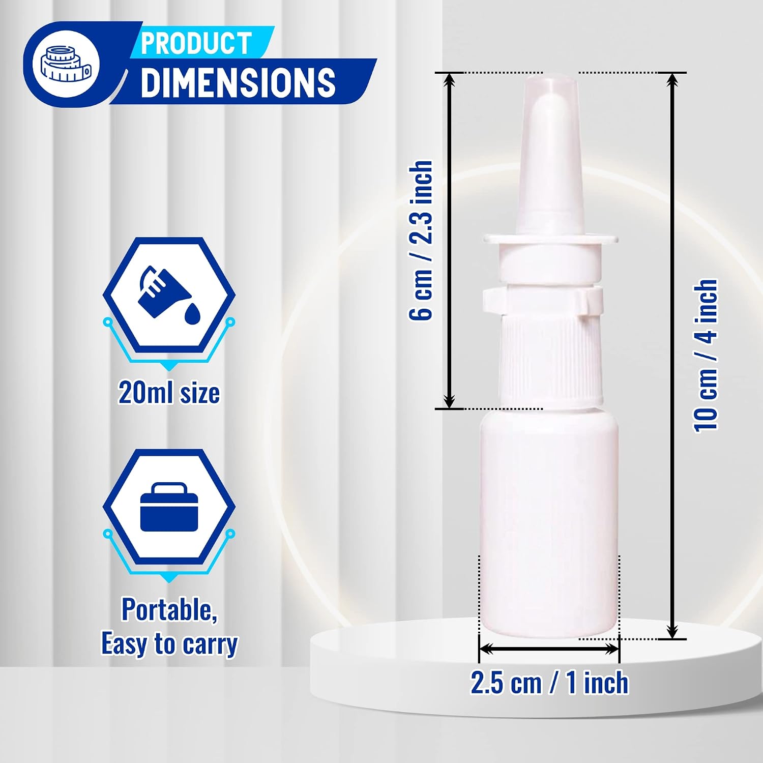 JULLY! 3-Pack 20ML Unique Mist Nasal Spray Bottle – Refillable Pump Sprayer for Nose, Durable HDPE Plastic, Leak-Proof Travel Size for Saline, Personal Care & Home Use, Easy-to-Use Dosage Mechanism image 3