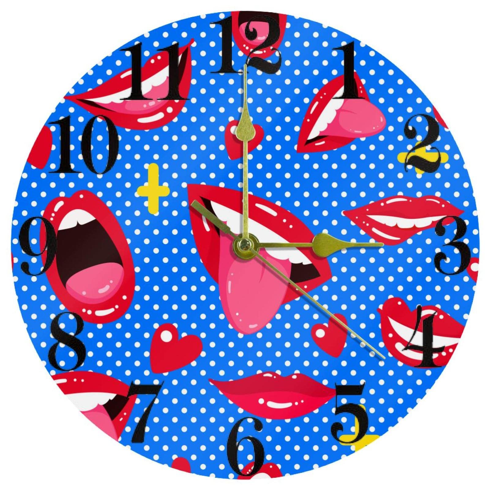 Horloge murale amusante à quartz de 25,4 cm silencieuse pour bureau et cuisine