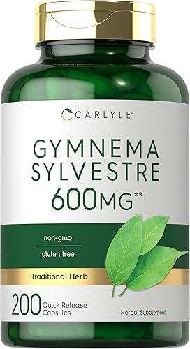 Carlyle Gymnema Sylvestre Cápsulas | 600 mg | 200 unidades | Suplemento sin OMG y sin gluten