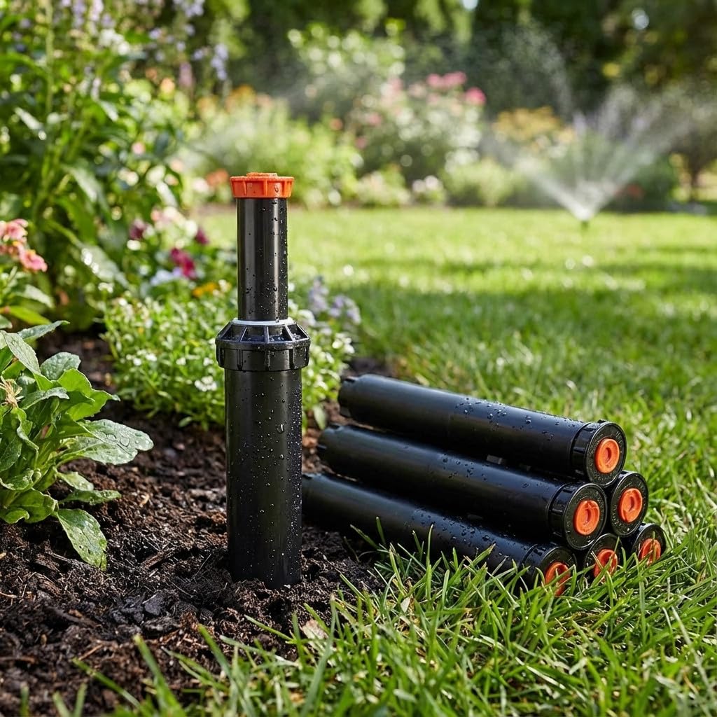 Suinga 5 x DIFUSOR DE RIEGO 1812. Aspersor de riego SIN tobera. Rosca 1/2". Altura Emergencia 30 cm. Altura Cuerpo 40 cm, utilizando para superar Altura de Plantas y arbustos.
