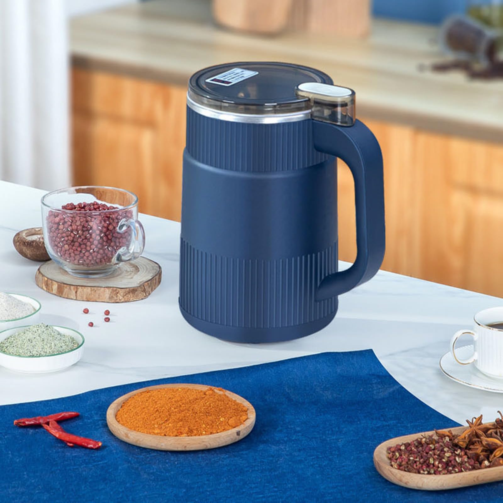 Fenteer Kaffeebohnen-Schleifmaschine, Kaffeemühle Elektrisch, EU-Stecker-Adapter, Kompakte Tragbare Zertrümmerung Maschine, Elektrische für Kaffeebohnen Nüsse Gewürze Getreide Kräuter Zucker Reis