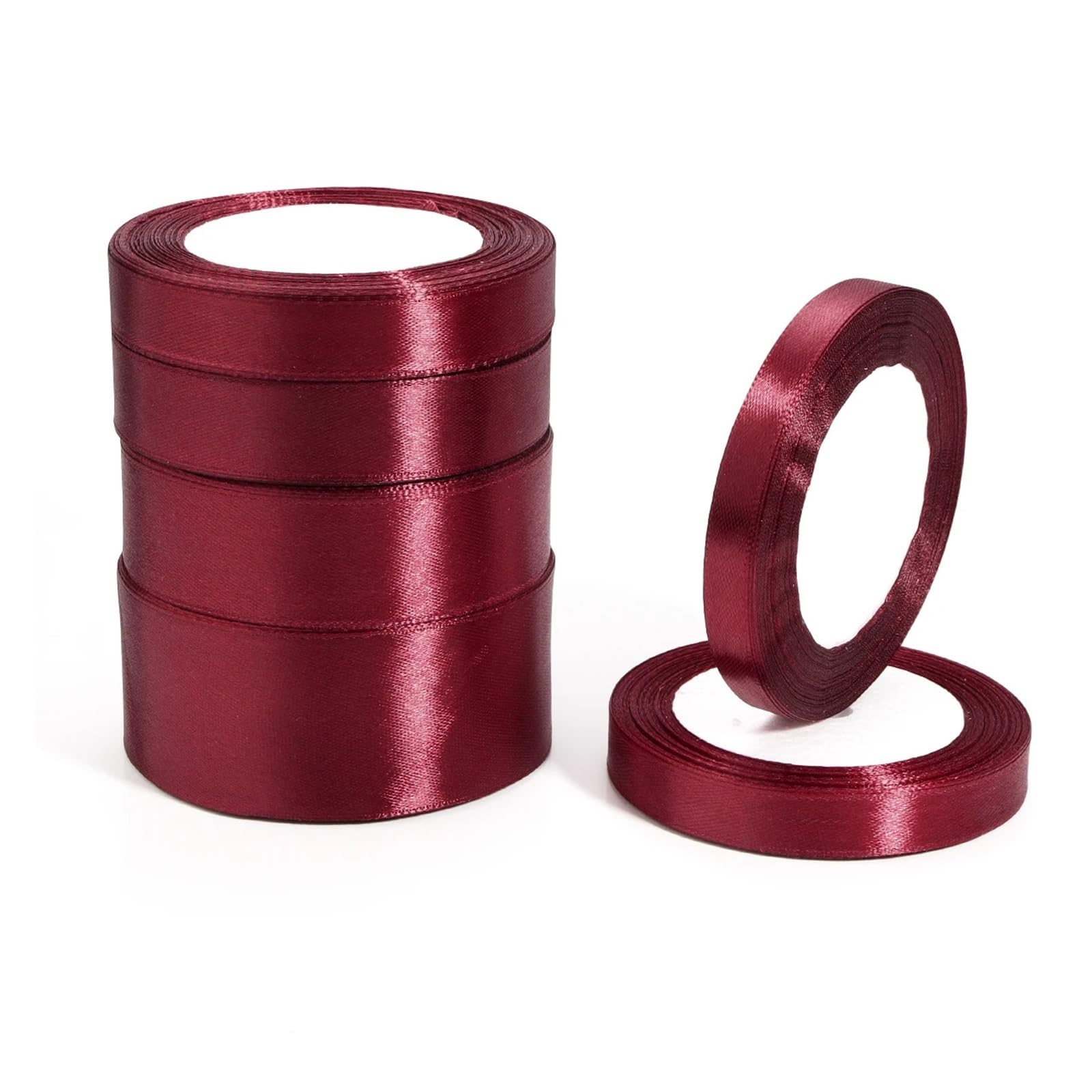 Bänder 100 Yards weinrotes einseitiges Satinband for Einwickeln von weihnachtlichem Nähstoffband(38mm)