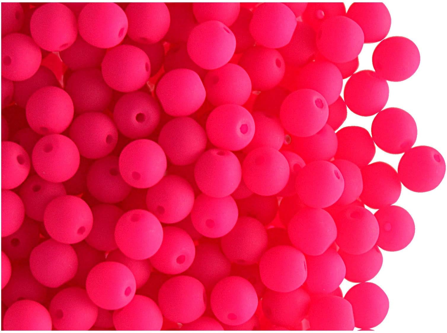 100pcs Czech Glass Round Pressed Beads ESTRELA NEON (UV Active) Pink 4 mm