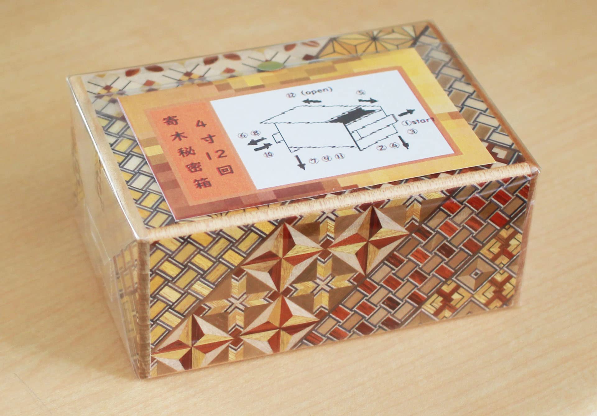 Amazon.co.jp: 箱根寄木細工 寄木細工 ひみつ箱 4寸 12回 Trick Box