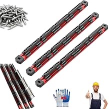 Pro Series Aluminum Magnetic Hex Bit Organizer, 40-Slot 1/4" Drive Holder, Railer Bit Holder, Sliding Rail Heavy Duty Drill Bit Organizer, High Strength Magnetic Secure Grip for Workshop3PCS