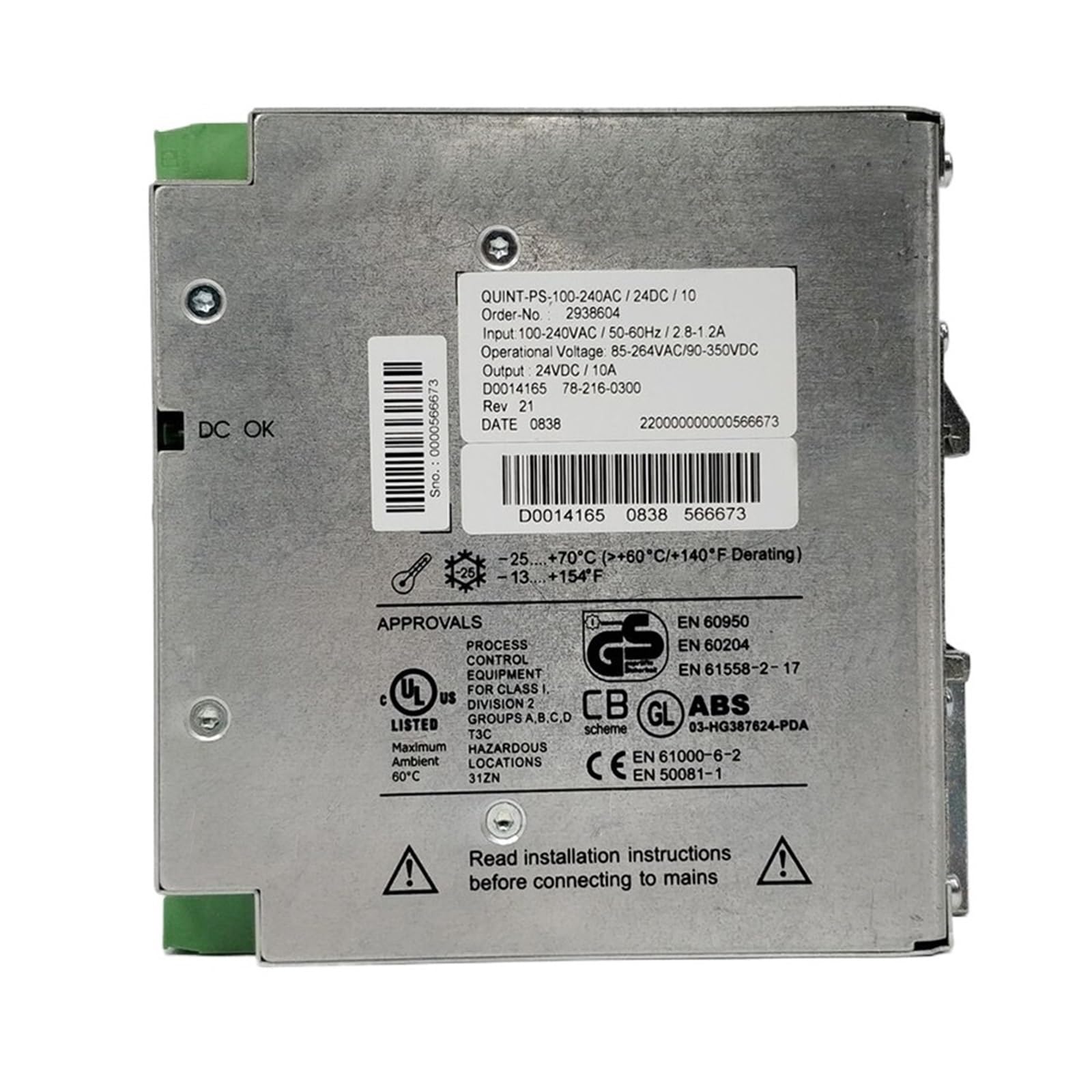 KSZHZYMGX QUINT-PS-100-240AC/24DC/10 24VDC/10A Switching Power Supply 2938604