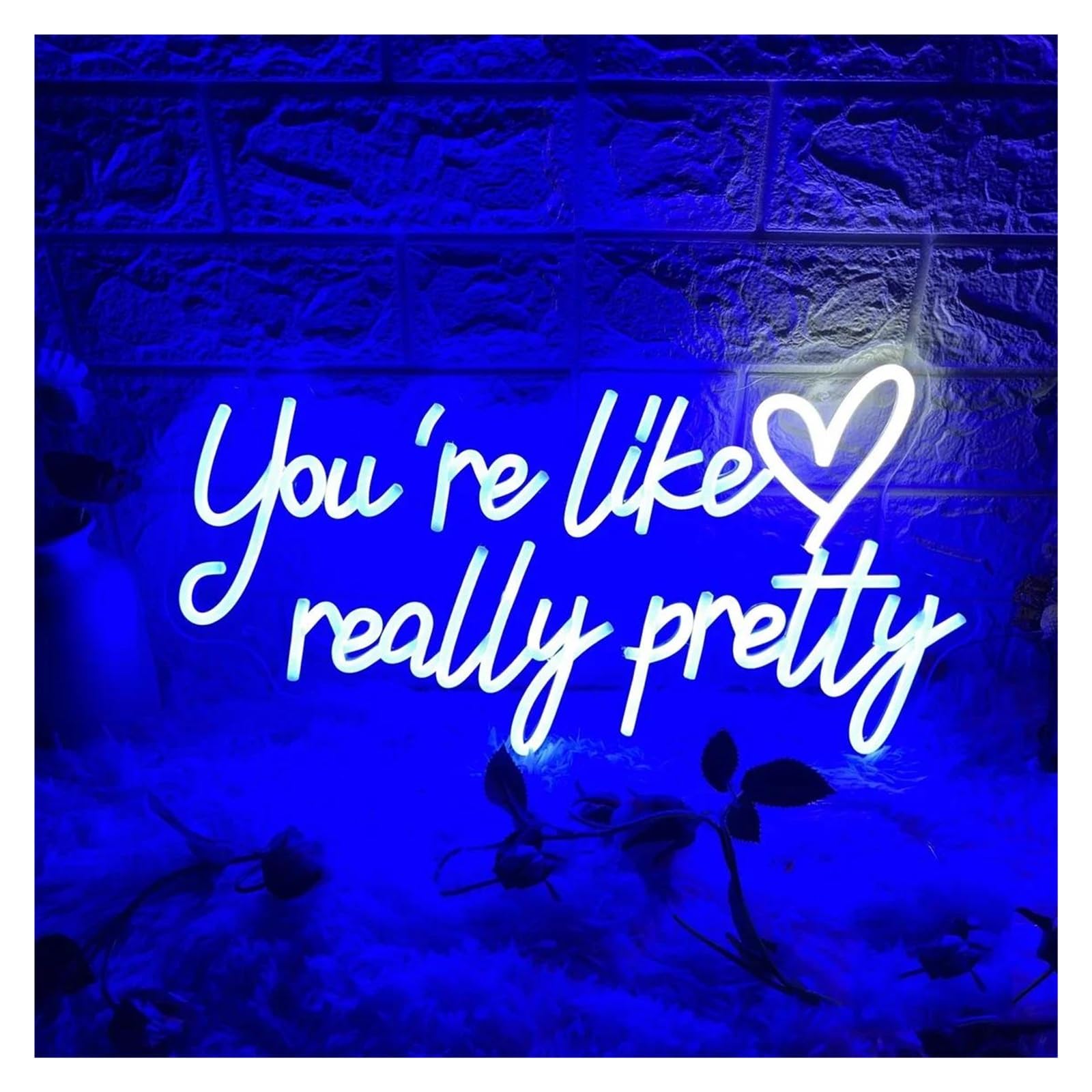 SHOUXI Sign Lamp You're Like Really Pretty Neon Sign for Bedroom Wedding Birthday Decor Home Decor 50cm(B)