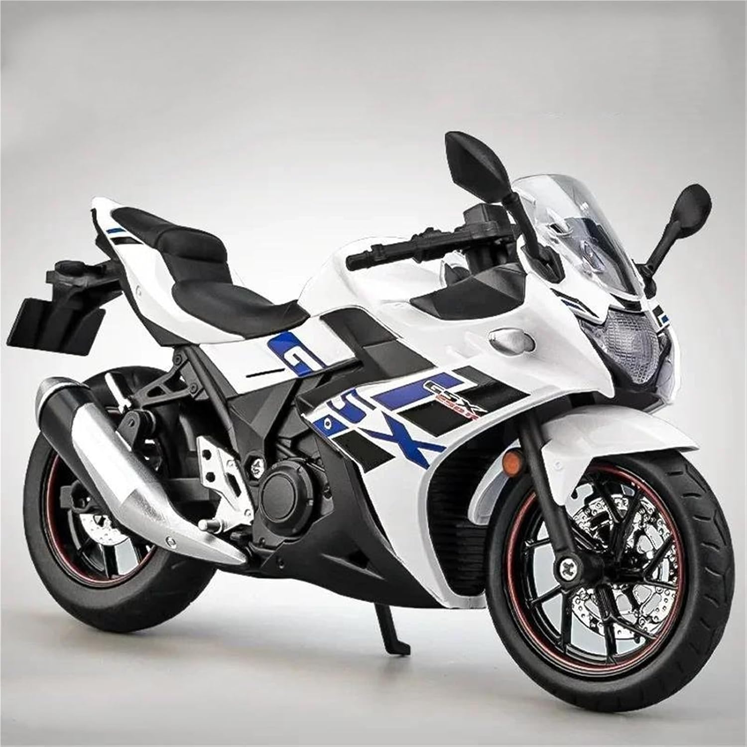 Collection 1/12 for Suzuki GSX250R Racing Motorcycle Model Diecast Sound and Light Toy Collection Home Decor(Blue)