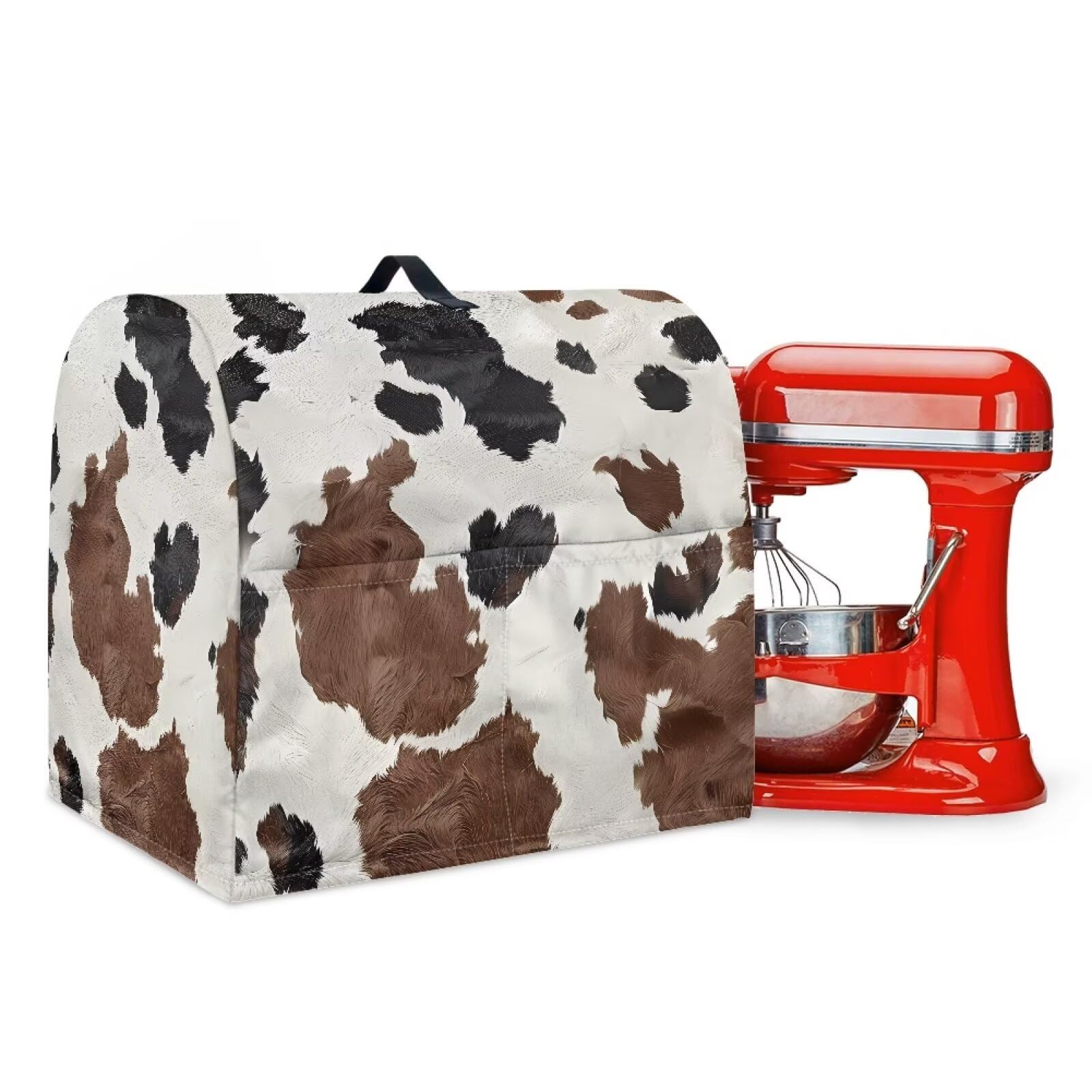 Yatixapu Mixer Covers for Stand Mixer 6-8 Qt with Storage Pockets, Kitchen Cow Print Stand Mixer Dust Cover, Compatible with Stand Mixers Accessories and Attachments