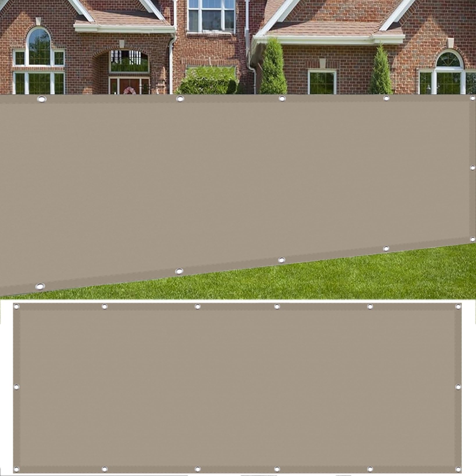Brise Vue pour Balcon 30 x 700 cm Blocage des UV, Vent Protection Balcon Protection Contre Les Regards avec Oeillets et Cordons, Facile a Poser pour Balcon Jardin Patio Terrasse, Taupe