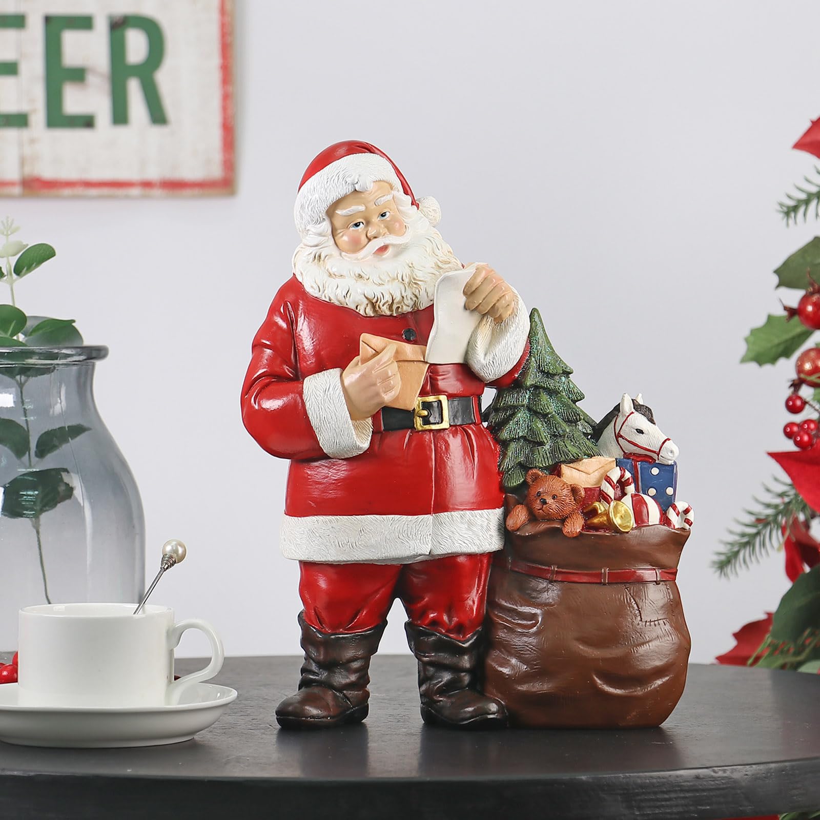 クリスマス　サンタクロース　置物 Amazon.co.jp: サンタの置物,樹脂立ちサンタ置物 | ミニ