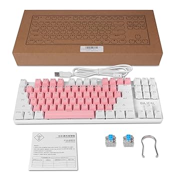 Amazon | メカニカル式キーボード ゲーミングキーボード 青軸87