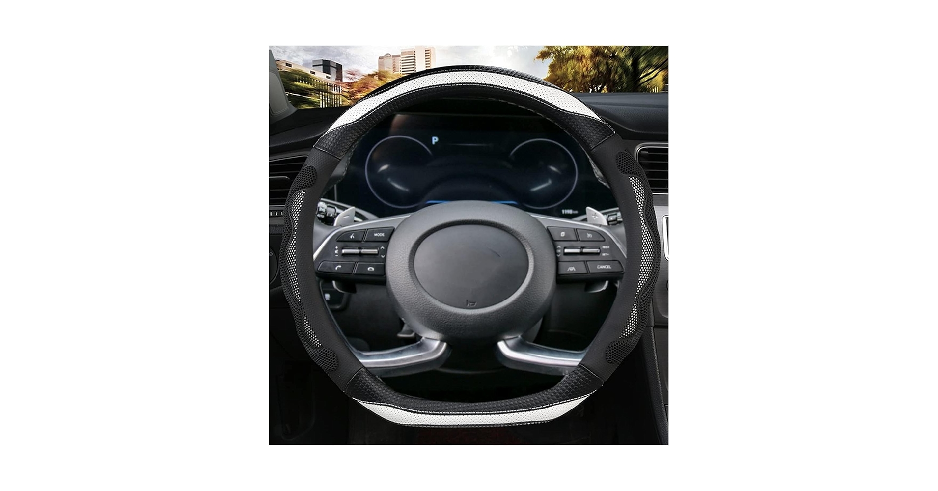 ドライビングクッション BLACK Amazon.com: D Cut Steering Wheel Cover - D Shaped Flat