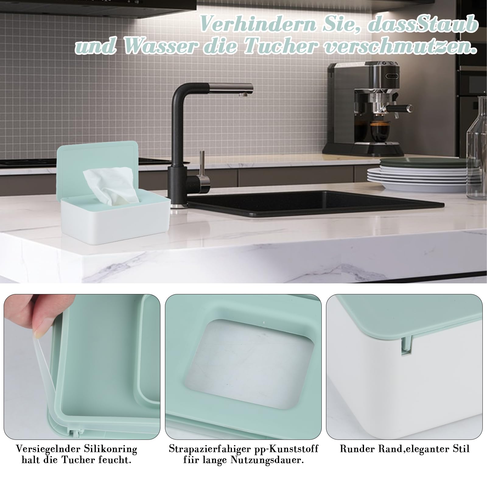 FEBSNOW Lot De 4 Boîtes à Lingettes Pour Bébé, Pochette Portable Réutilisable Pour Lingettes Humides, Distributeur De Lingettes, Support De Lingettes Humides De Voyage Pour Bébé