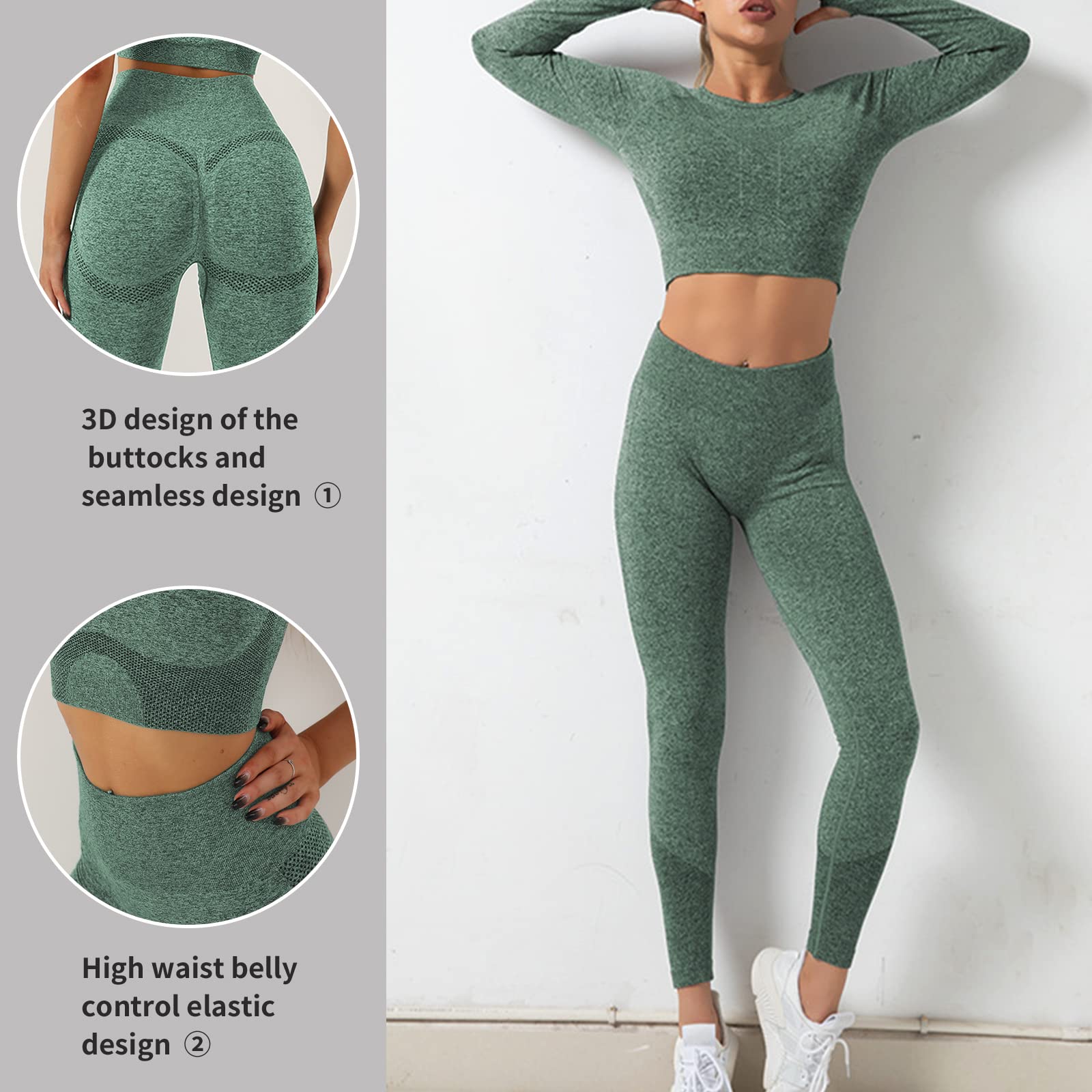 Merlvida Leggins Sportivi Donna Vita Alta Leggings Push Up Pantaloni Palestra Controllo della Pancia Anticellulite Pantacollant Opaco Elastici Tuta Collant Abbigliamento Sportivo Donna Yoga Fitness