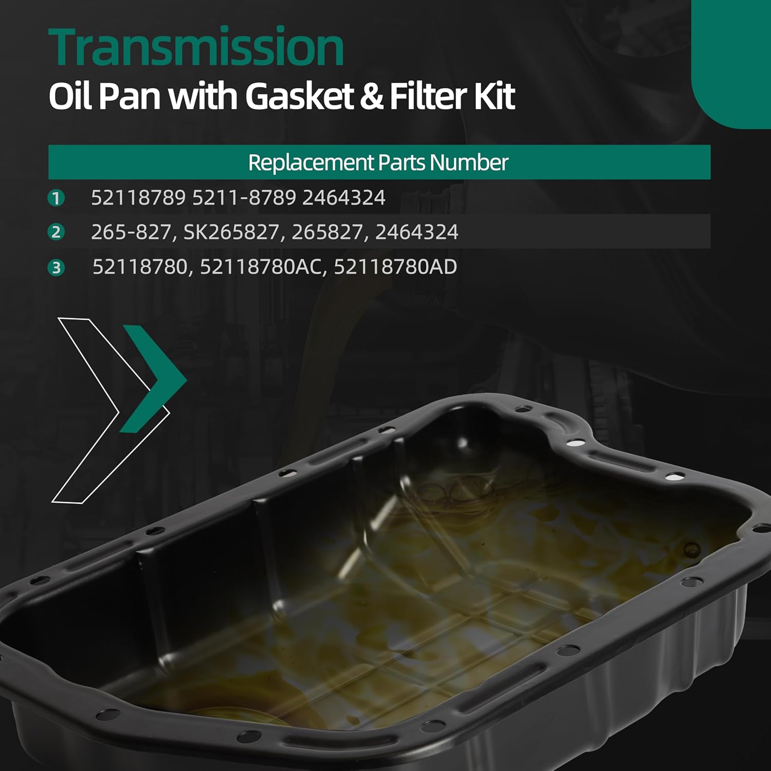 46RE 47RE 48RE Transmission Oil Pan Kit w/Gasket & Filter, for Dodge Ram 1500 2500 3500 1998-2006, for Dodge B1500/2500/3500 1998, for Dakota Durango 1998-2003 - 4.7L 5.2L 5.9L 6.7L 8.0L 8.3L