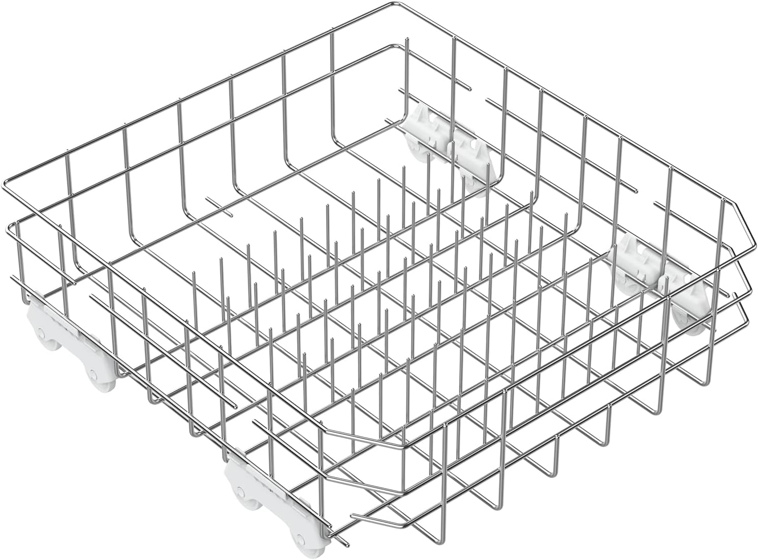 UPGRADED 304 Stainless Steel W10728159 W10525646 Dishwasher Bottom Rack Replacement Compatible with Whirlpool Dishwasher Rack, Kitchenaid Dishwasher Rack, Kenmore Dishwasher Rack with WP3376961 Wheels