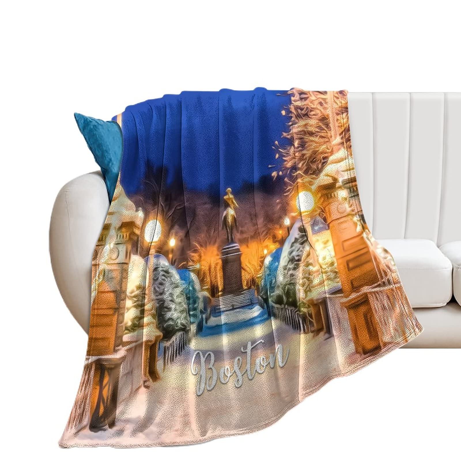 Couverture polaire flanelle douce haut de gamme paysage urbain
