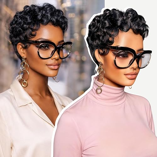 showreal Pixie Cut Wigs Human Hair for Black Women Short
