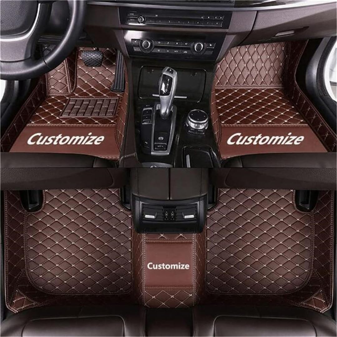 Custom car Floor mats Suitable for 98% car Truck SUV,car mats All Weather Personalized,Full Coverage Luxury Car Mats, Anti-Slip Leather Floor mats.Floor Liner Car Accessories (Coffee)