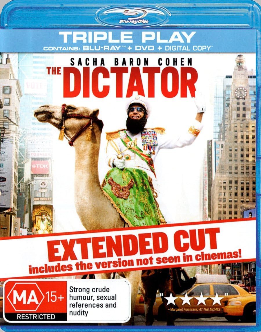 Sacha Baron Cohen: The Dictator (2012) - Theatrical & Extended Cuts (Blu-ray + DVD + Digital Copy) (2-Disc) (Uncut | Premium Slipcase Packaging | Region Free Blu-ray / Region 2 DVD | UK Import)