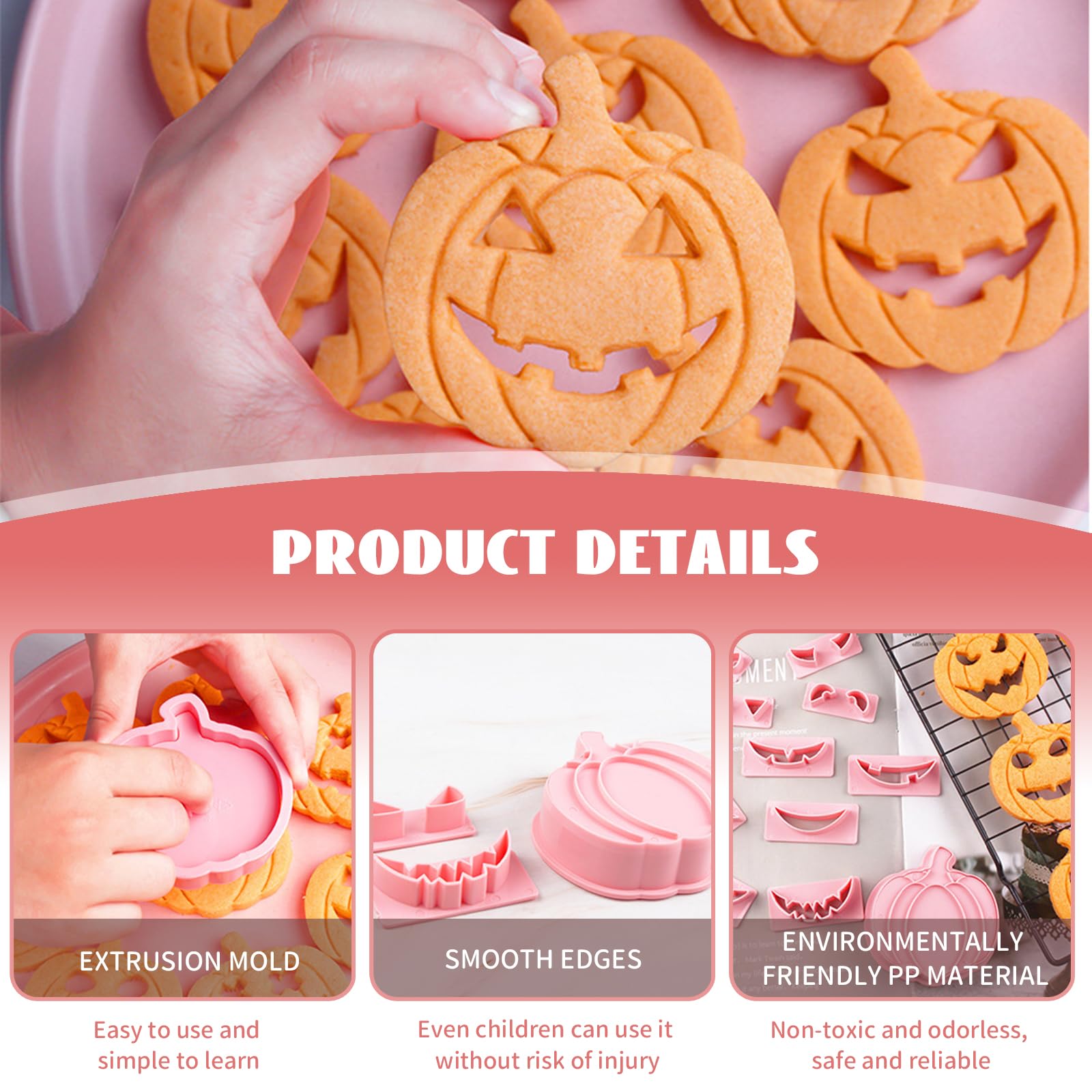 Formine Biscotti Halloween, 16 Pezzi Stampi Biscotti Hallow-een Plastica Stampi Biscotti 3D Stampini Biscotti Hallo-ween per la Decorazione di Feste a