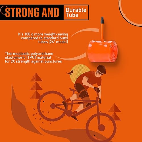 Miniatura 3 de Tubolito Tubo-MTB 27.5 y 27.5 pulgadas29 pulgadas x 1.8-2.5 pulgadas, tubo de válvula Presta de 1.654 in  Ligero, fuerte y compacto  Protección de